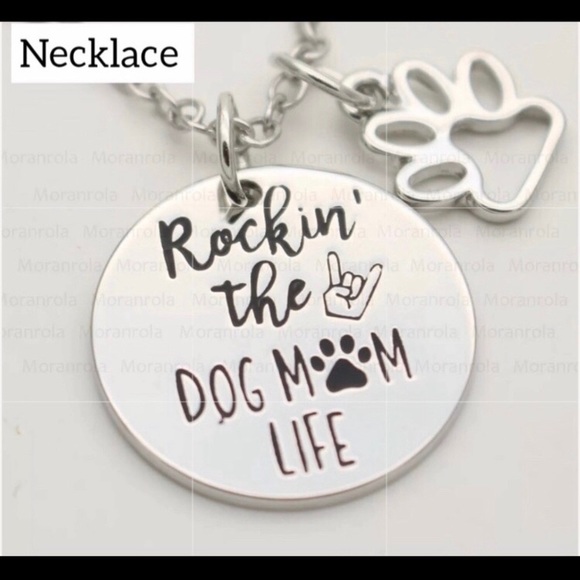 NWT Rockin The Dog Mom Life Necklace - Picture 1 of 3
